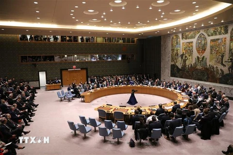 Toàn cảnh một cuộc họp của Hội đồng Bảo an Liên hợp quốc tại New York, Mỹ. (Ảnh: THX/TTXVN)