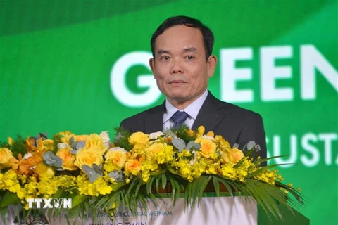 Ông Trần Lưu Quang, Ủy viên Ban chấp hành Trung ương Đảng, Phó Thủ tướng Chính phủ, phát biểu tại diễn đàn. (Ảnh: Quốc Dũng/TTXVN)