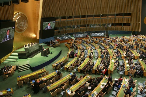 Phó Thủ tướng Trần Hồng Hà phát biển tại phiên khai mạc Hội nghị Nước Liên hợp quốc năm 2023. (Nguồn: Báo Chính phủ)