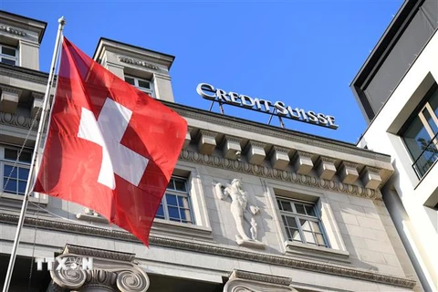 Một chi nhánh ngân hàng Credit Suisse tại Lucerne, Thụy Sĩ, ngày 3/2/2023. (Ảnh: THX/TTXVN)