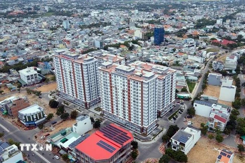 Toàn cảnh một dự án nhà ở xã hội tọa lạc tại trung tâm thành phố Phan Rang-Tháp Chàm. (Ảnh: Công Thử/TTXVN)