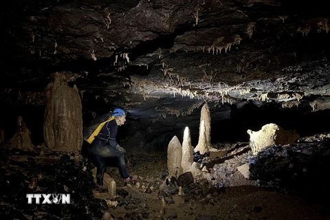 Các hang động mới phát hiện tại Quảng Bình. (Ảnh: TTXVN phát)
