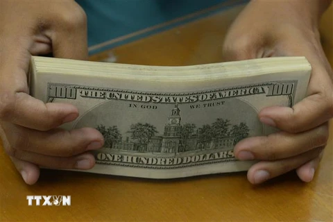 Đồng tiền mệnh giá 100 USD. (Ảnh: AFP/TTXVN)