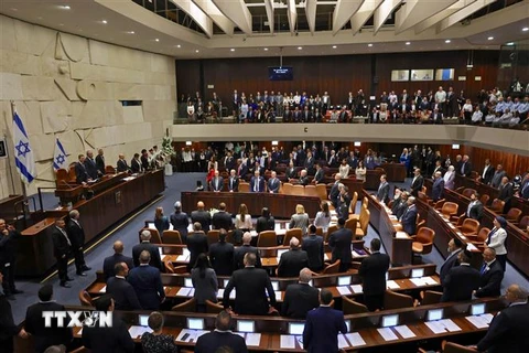 Quang cảnh một phiên họp Quốc hội Israel. (Ảnh: AFP/TTXVN)