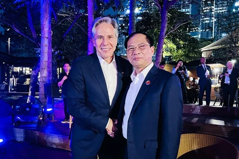 Bộ trưởng Ngoại giao Bùi Thanh Sơn gặp Ngoại trưởng Hoa Kỳ Antony J. Blinken. (Nguồn: Bộ Ngoại giao)