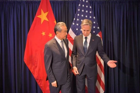Ngoại trưởng Mỹ Antony Blinken (phải) và Chủ nhiệm Văn phòng Ủy ban Công tác Đối ngoại Trung ương Trung Quốc Vương Nghị. (Nguồn: Bộ Ngoại giao Trung Quốc)