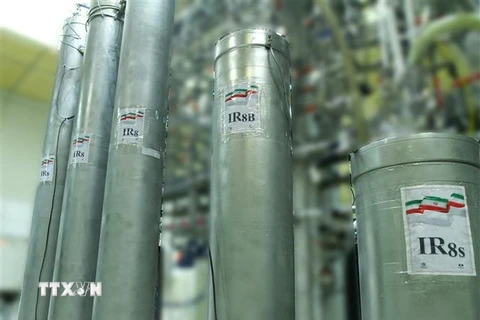 Các thanh ly tâm IR8 tại cơ sở làm giàu urani Natanz, cách Thủ đô Tehran khoảng 300km. (Ảnh: AFP/TTXVN)
