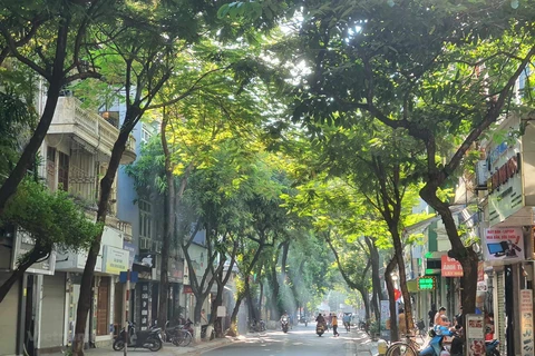 Thủ đô Hà Nội ngày nắng, chiều tối và đêm có mưa rào, dông vài nơi, gió nhẹ. (Ảnh: Huy Khánh/Vietnam+)