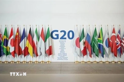 Quốc kỳ các Nền Kinh tế thành viên dự Hội nghị Thượng đỉnh Nhóm Các Nền Kinh tế Phát triển và Mới nổi Hàng đầu Thế giới (G20). (Ảnh: POS-KUPANG/TTXVN)