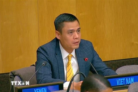Đại sứ Đặng Hoàng Giang, Trưởng Phái đoàn thường trực Việt Nam tại Liên hợp quốc. (Ảnh: TTXVN phát)