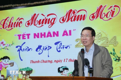 Chủ tịch nước Võ Văn Thưởng dự “Tết nhân ái” Xuân Giáp Thìn năm 2024 tại Nghệ An