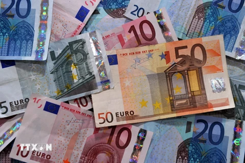 Đồng euro tại Lille, Pháp. (Ảnh: AFP/TTXVN) 