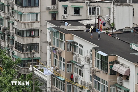 Quang cảnh một khu dân cư ở thành phố Thượng Hải, Trung Quốc. (Ảnh: AFP/TTXVN)