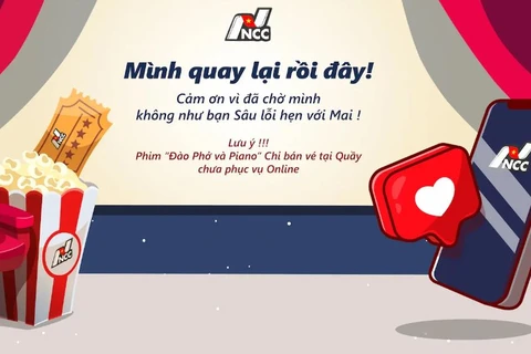 Thông báo mới nhất của Trung tâm Chiếu phim Quốc gia về việc phát hành vé “Đào, phở và piano.” (Ảnh chụp màn hình)