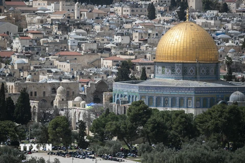 Nhà thờ Mái vòm trong quần thể đền Al-Aqsa (Israel gọi là Núi Đền) ở Đông Jerusalem, ngày 24/3/2023. (Ảnh: THX/TTXVN)