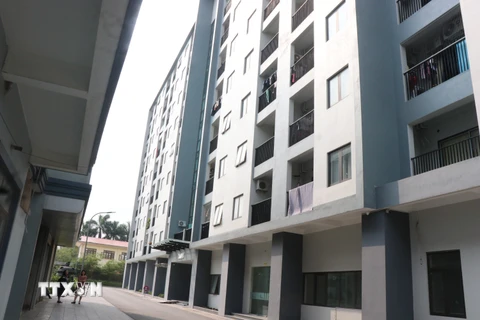 Dự án nhà ở xã hội khu vực phố Mới, thị xã Quế Võ, đã bàn giao cho người dân khoảng 70% số căn hộ. (Ảnh: Đỗ Huyền/TTXVN)