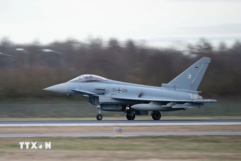 Máy bay chiến đấu Eurofighter tại căn cứ không quân ở Neuburg, Đức, ngày 26/2/2024. (Ảnh: AFP/TTXVN)