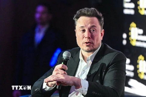 Tỷ phú Elon Musk phát biểu tại Krakow, Ba Lan, ngày 22/1/2024. (Ảnh: Getty Images/TTXVN)