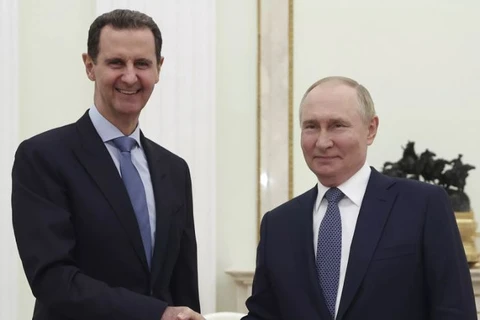 Tổng thống Syria Bashar al-Assad và Tổng thống Nga Vladimir Putin. (Nguồn: Sputnik/AP)