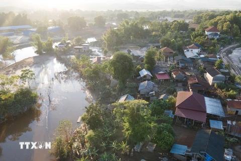 Một góc bản Mai, huyện Luang Namtha, tỉnh Luang Namtha, Bắc Lào sau trận lũ. (Ảnh: Đỗ Bá Thành/TTXVN)