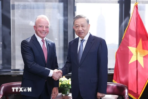 Tổng Bí thư, Chủ tịch nước Tô Lâm tiếp Tiến sỹ Brendan Nelson, Phó Chủ tịch Cấp cao Tập đoàn Boeing kiêm Chủ tịch Boeing Global. (Ảnh: Lâm Khánh/TTXVN)