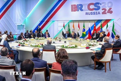 Toàn cảnh Hội nghị Cấp cao Nhóm BRICS ở Kazan, Nga, ngày 23/10/2024. (Ảnh: ANI/TTXVN)