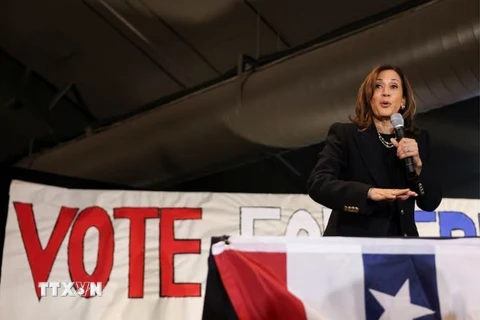 Phó Tổng thống Mỹ Kamala Harris trong cuộc vận động tranh cử ở Scranton, Pennsylvania, ngày 4/11/2024. (Ảnh: Reuters/TTXVN)