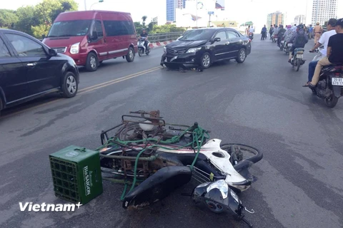 Hiện trường vụ tai nạn (Ảnh: Thành Nam/Vietnam+) 