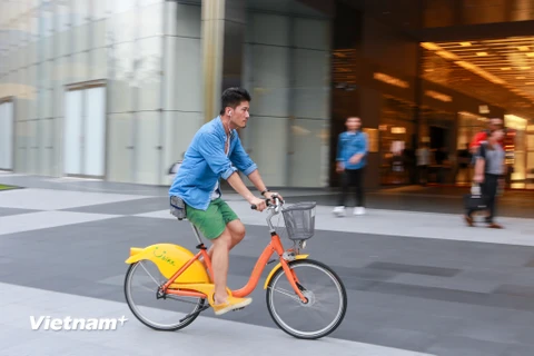 Người dân thành phố Đài Bắc rất ưa thích việc sử dụng những chiếc xe đạp công cộng này. (Ảnh: Minh Sơn/Vietnam+)