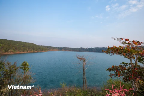 Biển Hồ hay còn gọi hồ Tơ Nưng, là một miệng núi lửa khổng lồ nằm ở phía bắc thành phố Pleiku, tỉnh Gia Lai. (Ảnh: Minh Sơn/Vietnam+)
