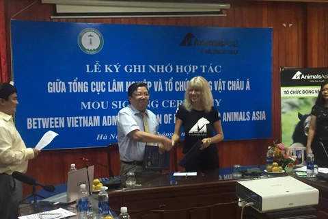Tổng cục Lâm nghiệp Việt Nam và Tổ chức Động vật Châu Á đã ký kết thoả thuận hợp tác nhằm bảo vệ loài gấu. (Ảnh: PV/Vietnam+)