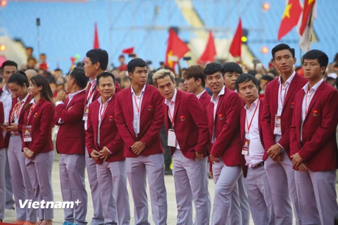 Kỳ Asiad này có phần tiếc nuối vì Olympic Việt Nam hụt mất tấm huy chương Đồng nhưng nhìn chung, đội đã có giải đấu thành công, là đại diện Đông Nam Á duy nhất từ trước đến nay có mặt ở vòng 4 đội mạnh nhất môn bóng đá nam. (Ảnh: Minh Sơn/Vietnam+) 