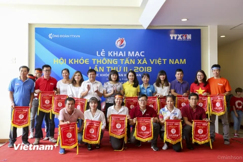 Hội khỏe Thông tấn xã 2018 thu hút gần 100 vận động viên tham gia thi đấu. (Ảnh: Minh Sơn/Vietnam+)