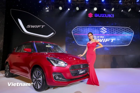 Sáng 1/12, tại Hà Nội, Suzuki Việt Nam đã chính thức ra mắt mẫu xe Suzuki Swift thế hệ thứ 3 mang tên The All New Swift. (Ảnh: Minh Sơn/Vietnam+)