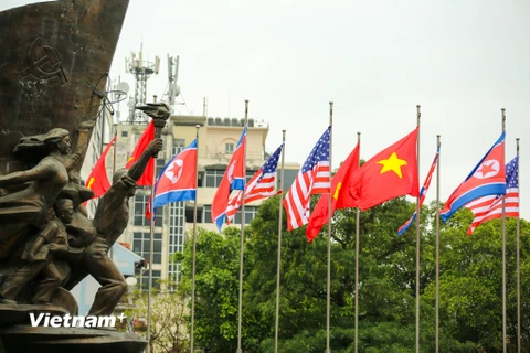 Để Hội nghị thượng đỉnh Mỹ-Triều diễn ra an toàn, mọi công tác chuẩn bị đã được thành phố Hà Nội triển khai từ nhiều ngày nay. (Ảnh: Minh Sơn/Vietnam+)