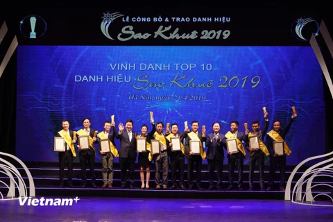 10 sản phẩm, dịch vụ xuất sắc nhất đã được vinh danh tại Sao Khuê 2019. (Ảnh: PV/Vietnam+)