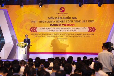Bộ trưởng Nguyễn Mạnh Hùng phát biểu tại sự kiện. (Ảnh: Minh Sơn/Vietnam+)
