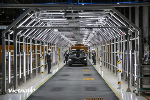 Nhà máy sản xuất ôtô VinFast được xây dựng theo tiêu chuẩn công nghệ 4.0, có quy mô và độ hiện đại hàng đầu Đông Nam Á. (Ảnh: Minh Sơn/Vienam+)