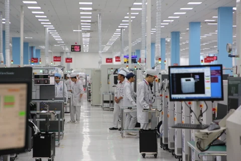 Tổ hợp nhà máy sản xuất thiết bị điện tử thông minh VinSmart đã chính thức khánh thành giai đoạn 1. (Ảnh: Minh Sơn/Vietnam+) 