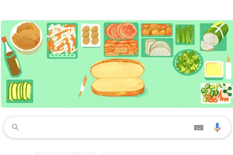 Google đã thay đổi logo trên trang chủ của mình để tôn vinh bánh mì Việt Nam. (Ảnh chụp màn hình)