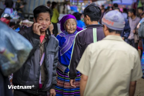 Chợ phiên Cán Cấu thuộc địa phận xã Cán Cấu, huyện Si Ma Cai, tỉnh Lào Cai. (Ảnh: Minh Sơn/Vietnam+)