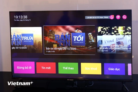 Đài Truyền hình Kỹ thuật số VTC (Đài VTC) chính thức giới thiệu ra thị trường dòng TV mang thương hiệu VTC Now Rindo. (Ảnh: PV/Vietnam+)