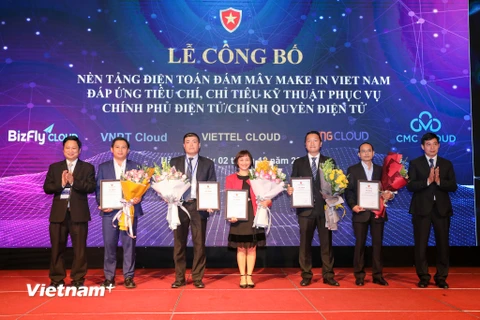 5 doanh nghiệp sở hữu nền tảng điện toán đám mây đủ tiêu chuẩn phục vụ Chính phủ điện tử. (Ảnh: Minh Sơn/Vietnam+)