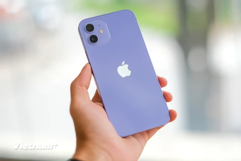 Chỉ ít tuần sau khi được ra mắt, bộ đôi iPhone 12 và 12 Mini phiên bản màu tím đã được một số cửa hàng nhập về Việt Nam. (Ảnh: PV/Vietnam+)
