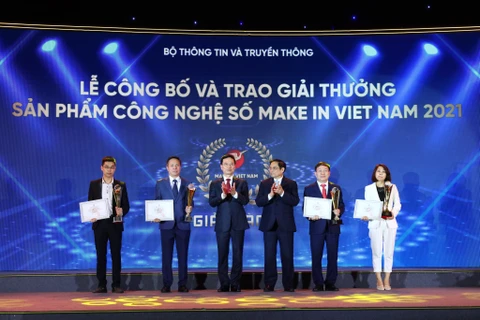 'Sản phẩm Công nghệ số Make in Viet Nam' là giải thưởng uy tín mang tầm quốc gia trong lĩnh vực công nghệ số. (Ảnh: Minh Sơn/Vietnam+)
