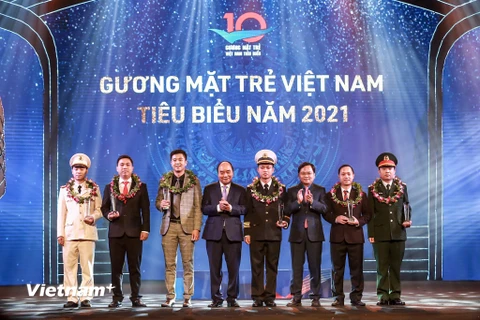 Những Gương mặt trẻ Việt Nam tiêu biểu 2021. (Ảnh: PV/Vietnam+)