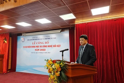 Phó Giáo sư - Tiến sỹ Chu Hoàng Hà, Phó Viện trưởng Viện Hàn lâm Khoa học và Công nghệ Việt Nam phát biểu tại sự kiện. (Ảnh: PV/Vietnam+)