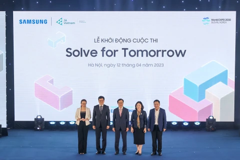 Solve for Tomorrow là cuộc thi được tổ chức nhằm tìm kiếm và phát triển nhân lực công nghệ trẻ của Việt Nam. (Ảnh: Minh Sơn/Vietnam+)