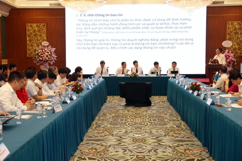 Nhiều chuyên gia, nhà báo, nhà quản lý đã có những ý kiến đóng góp nhằm sửa đổi, bổ sung Luật Báo chí. (Ảnh: PV/Vietnam+)