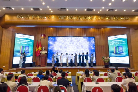 Lễ khởi động Dự án Báo cáo Hệ sinh thái Đổi mới sáng tạo mở Việt Nam 2023. (Ảnh: Minh Sơn/Vietnam+)